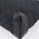 GUCCI GG Canvas Tote Bag Black Silver 019 0402 Auth 197830-16