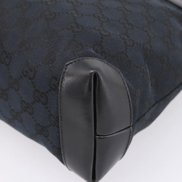 GUCCI GG Canvas Tote Bag Black Silver 019 0402 Auth 197830