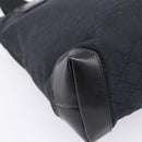 GUCCI GG Canvas Tote Bag Black Silver 019 0402 Auth 197830-17