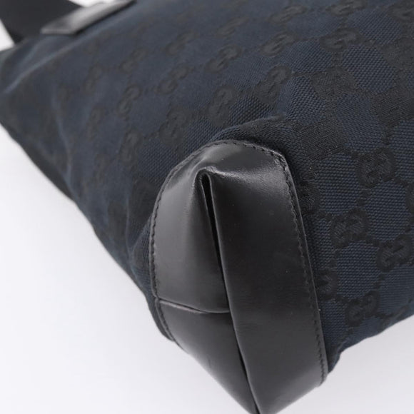 GUCCI GG Canvas Tote Bag Black Silver 019 0402 Auth 197830