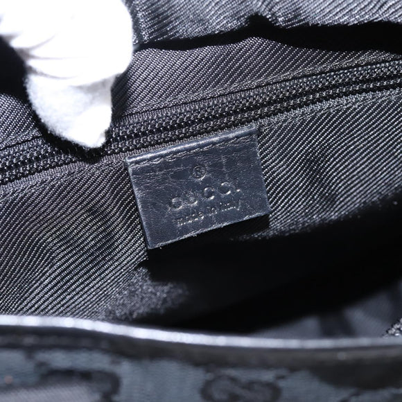 GUCCI GG Canvas Tote Bag Black Silver 019 0402 Auth 197830