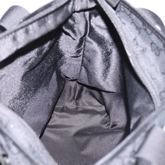 GUCCI GG Canvas Tote Bag Black Silver 019 0402 Auth 197830
