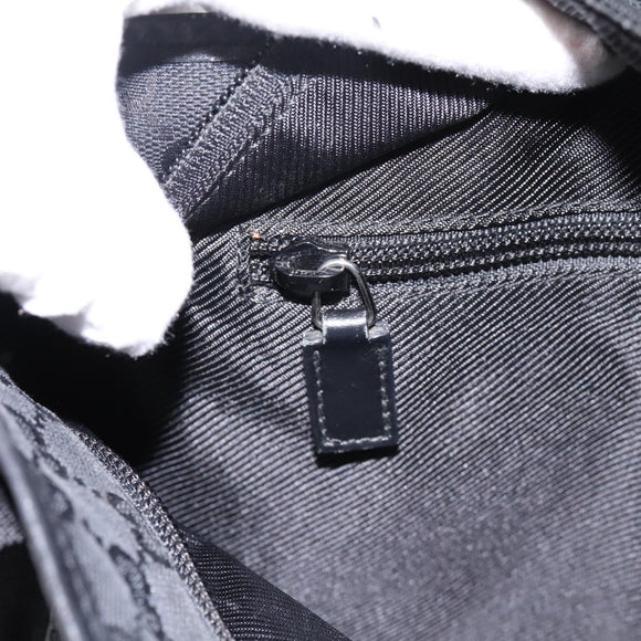 GUCCI GG Canvas Tote Bag Black Silver 019 0402 Auth 197830