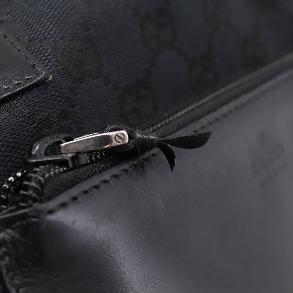 GUCCI GG Canvas Tote Bag Black Silver 019 0402 Auth 197830