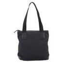 GUCCI GG Canvas Tote Bag Black Silver 019 0402 Auth 197830-2