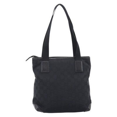 GUCCI GG Canvas Tote Bag Black Silver 019 0402 Auth 197830 - 0