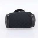 GUCCI GG Canvas Tote Bag Black Silver 019 0402 Auth 197830-5