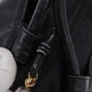 LOEWE Nappa Aire Anagram Hand Bag Leather Black Gold Auth 197831-10
