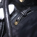 LOEWE Nappa Aire Anagram Hand Bag Leather Black Gold Auth 197831-21