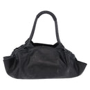 LOEWE Nappa Aire Anagram Hand Bag Leather Black Gold Auth 197831-2
