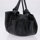 LOEWE Nappa Aire Anagram Hand Bag Leather Black Gold Auth 197831-3