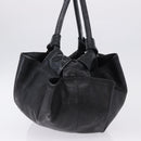 LOEWE Nappa Aire Anagram Hand Bag Leather Black Gold Auth 197831-4