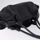 LOEWE Nappa Aire Anagram Hand Bag Leather Black Gold Auth 197831-6