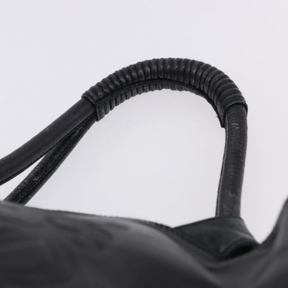 LOEWE Nappa Aire Anagram Hand Bag Leather Black Gold Auth 197831