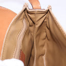 CELINE Macadam Canvas Shoulder Bag PVC Beige Gold Auth 197832A-19