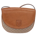 CELINE Macadam Canvas Shoulder Bag PVC Beige Gold Auth 197832A-2