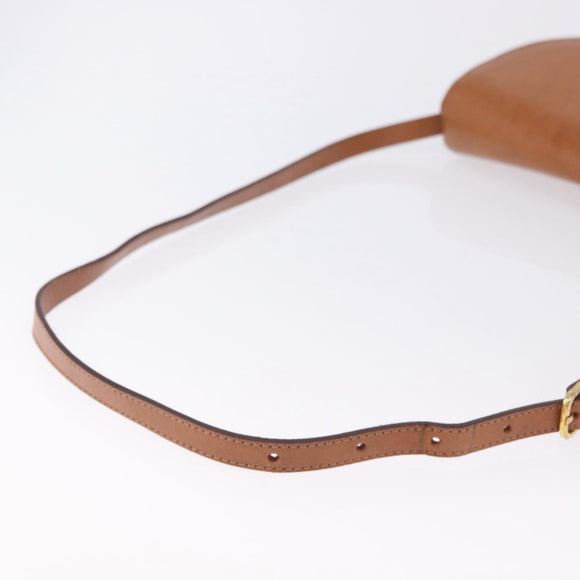 CELINE Macadam Canvas Shoulder Bag PVC Beige Gold Auth 197832A