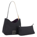 GIVENCHY Hand Bag Nylon Black Silver Auth 197834-1