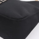 GIVENCHY Hand Bag Nylon Black Silver Auth 197834-10