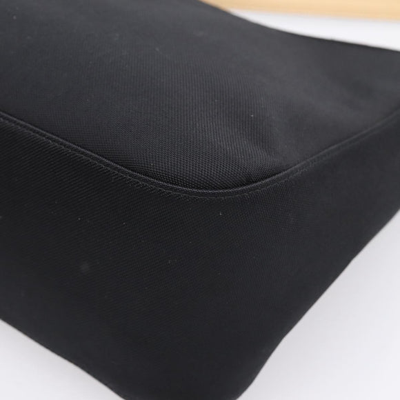 GIVENCHY Hand Bag Nylon Black Silver Auth 197834