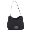 GIVENCHY Hand Bag Nylon Black Silver Auth 197834-2