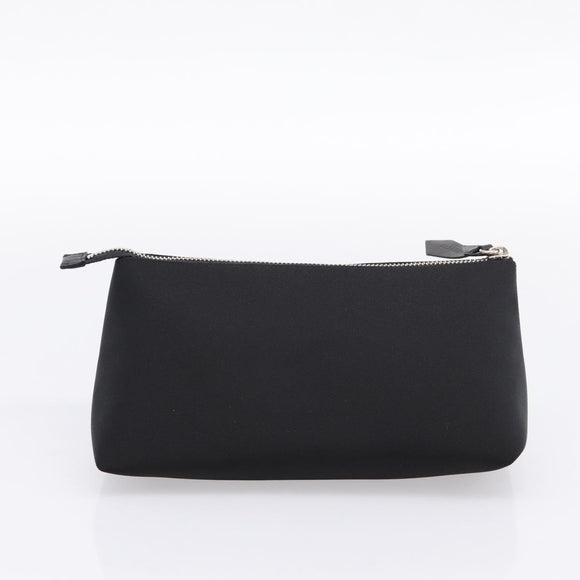 GIVENCHY Hand Bag Nylon Black Silver Auth 197834