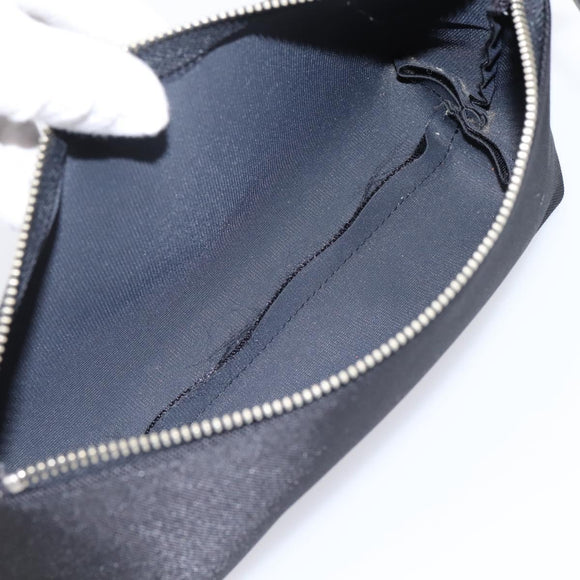 GIVENCHY Hand Bag Nylon Black Silver Auth 197834