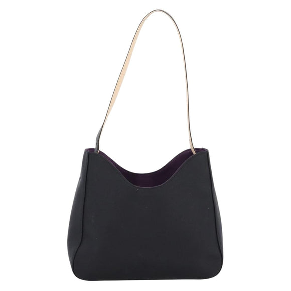 GIVENCHY Hand Bag Nylon Black Silver Auth 197834