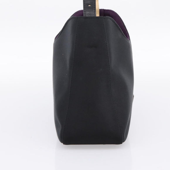 GIVENCHY Hand Bag Nylon Black Silver Auth 197834