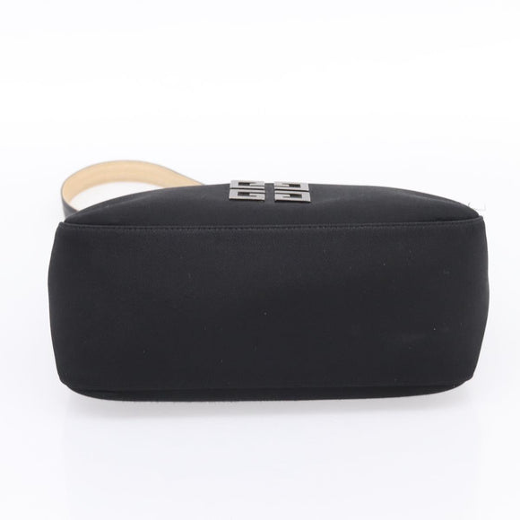 GIVENCHY Hand Bag Nylon Black Silver Auth 197834