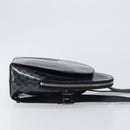 CELINE Macadam Canvas Backpack Vinyl Black Silver Auth 197837-3