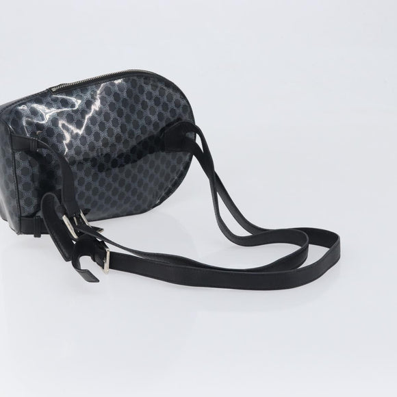 CELINE Macadam Canvas Backpack Vinyl Black Silver Auth 197837