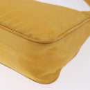 PRADA Hand Pouch Nylon Yellow Silver Auth 197846-10