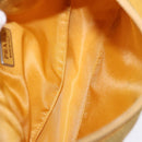 PRADA Hand Pouch Nylon Yellow Silver Auth 197846-11