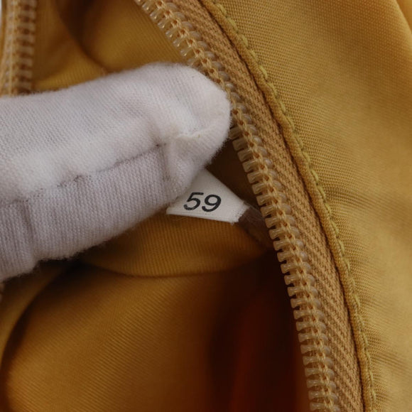 PRADA Hand Pouch Nylon Yellow Silver Auth 197846