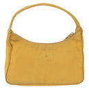 PRADA Hand Pouch Nylon Yellow Silver Auth 197846-2