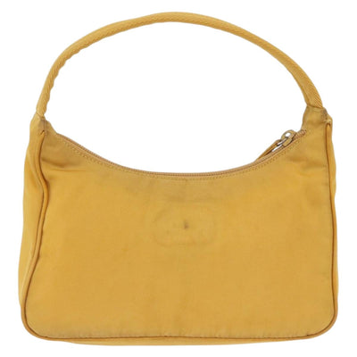 PRADA Hand Pouch Nylon Yellow Silver Auth 197846 - 0