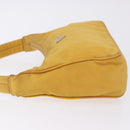 PRADA Hand Pouch Nylon Yellow Silver Auth 197846-5