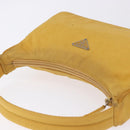 PRADA Hand Pouch Nylon Yellow Silver Auth 197846-7