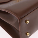 GUCCI Hand Bag Leather 2way Brown Gold 000 2110 Auth 197847V-12