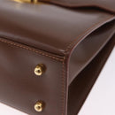 GUCCI Hand Bag Leather 2way Brown Gold 000 2110 Auth 197847V-13