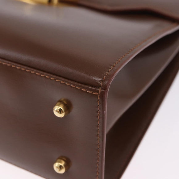 GUCCI Hand Bag Leather 2way Brown Gold 000 2110 Auth 197847V