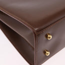 GUCCI Hand Bag Leather 2way Brown Gold 000 2110 Auth 197847V-14