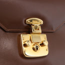 GUCCI Hand Bag Leather 2way Brown Gold 000 2110 Auth 197847V-16