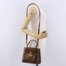 GUCCI Hand Bag Leather 2way Brown Gold 000 2110 Auth 197847V-26