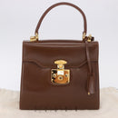 GUCCI Hand Bag Leather 2way Brown Gold 000 2110 Auth 197847V-27