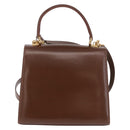 GUCCI Hand Bag Leather 2way Brown Gold 000 2110 Auth 197847V-3