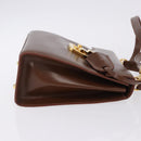 GUCCI Hand Bag Leather 2way Brown Gold 000 2110 Auth 197847V-4