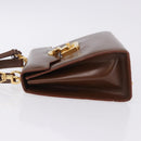 GUCCI Hand Bag Leather 2way Brown Gold 000 2110 Auth 197847V-5