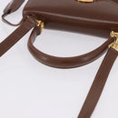 GUCCI Hand Bag Leather 2way Brown Gold 000 2110 Auth 197847V-7